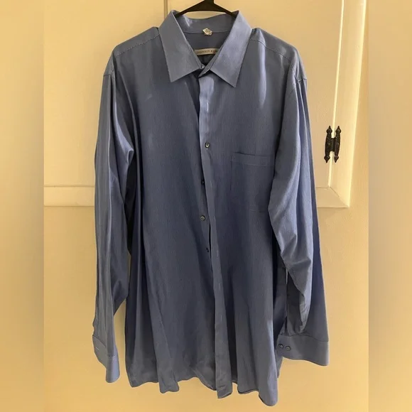 geoffrey beene big and tall dress shirts Geoffrey Beene Big and Tall Men's Dress Shirt, Size 22-35/36, Blue/White Stripe